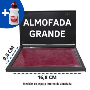 Imagem de Kit Almofada Carimbo Grande N4 Vermelha 16,8 x 9,8 cm com 1 Tinta  - R