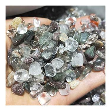 Imagem de ASPROD Cascalho de quartzo verde de jardim pedras de cristal natural pedra fantasma macadame Reiki pedras primárias e minerais