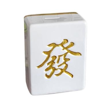 Imagem de ZABEES Cofrinho de cerâmica em forma de mahjong criativo grande moeda cofrinho decoração de casa ornamentos presentes de aniversário fofo cofrinho