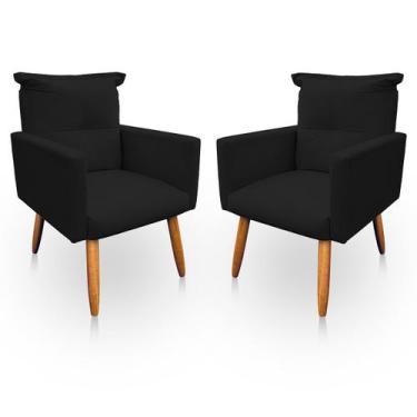 Imagem de Kit 2 Poltrona Decorativa Duda para Sala e Quarto Suede - LH Decor - L