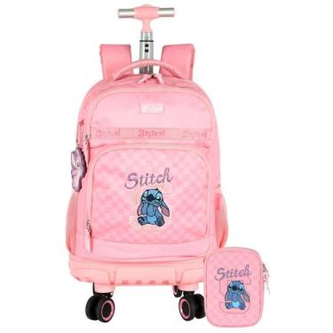 Imagem de Kit Escolar Lilo Stitch Mochila Rodas + Estojo Box - Luxcel