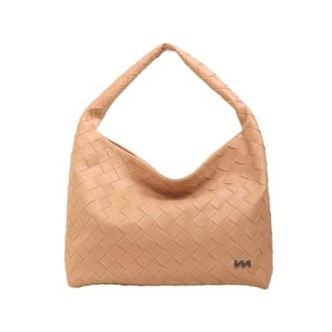 Imagem de Bolsa Feminina Hobobag Tressê Areia com Design Sofisticado. Bolsa de ombro Elegante de Textura Trançada, Espaçosa e Versátil para Looks Modernos, Trabalho e Ocasiões Especiais
