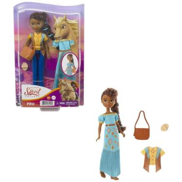 Imagem de Boneca Spirit Untamed Pru com 2 Roupas, Acessórios em Tema de Cavalo e 7 Juntas Móveis, Mattel