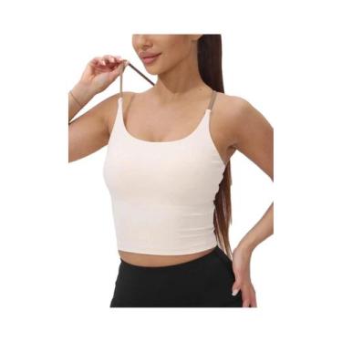Imagem de Top Esportivo Feminino Com Costas Cruzadas, Secagem Rápida, Copas Almo