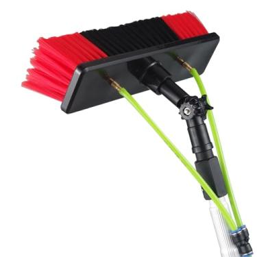 Imagem de Kit profissional de escova de limpeza de painel solar e mastro 5 postes alimentados por água de 12 m com escova de água de 30/50 cm para limpeza de janelas externas Sistema de limpeza de janela de