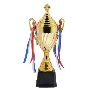 Imagem de Meecuppa Taça Troféu Campeão Ouro Grande de 40,6 cm | Design Patriótico de Arco Vermelh...