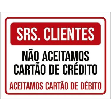 Imagem de Kit 3 Placa Acm Aceitamos Cartão Crédito Débito 18X23 Branco - Sinaliz
