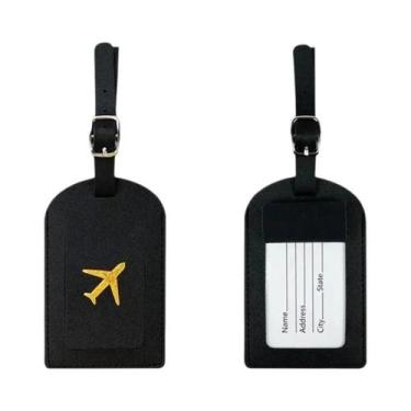 Imagem de Etiqueta De Bagagem Em Couro Estampado Para Malas De Negócios, Identif