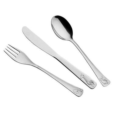 Imagem de Conjunto de Talheres Infantil 3 Peças Inox Tramontina 66970020, Inox