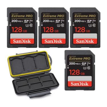 Imagem de SanDisk 128GB Extreme PRO 200MB/s Cartão de Memória SDXC UHS-I (Kit co