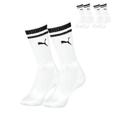 Imagem de Kit 3 Pares Meia Cano Alto Puma Algodão Confortável Original, Branco, 