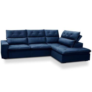 Imagem de Sofá 3 Lugares Retrátil Reclinável Chaise Direito 258cm Bergen F04 Vel