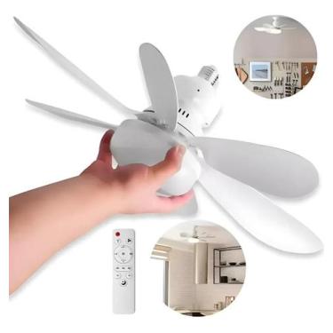 Imagem de Ventilador De Teto Lampada Led Sala Quarto Bocal E27 60 Watts com Cont