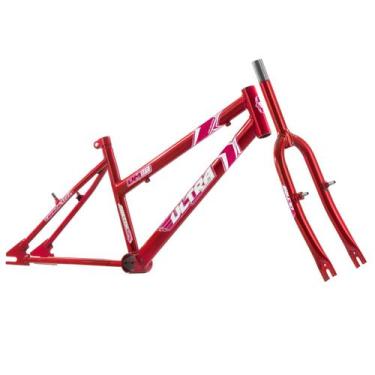Imagem de Kit Quadro e Garfo Ultra Bikes Feminino Marcha Umbf20, Vermelho, Aro 2