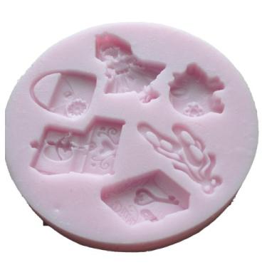 Imagem de Molde de silicone para decoração de bolos de fondant, topo de cupcake, pasta de gumpaste, doces, resina, argila de polímero, Utee, cera, sabão