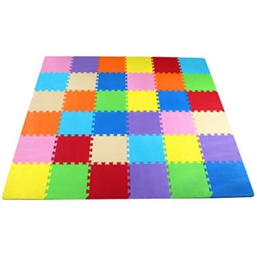 Imagem de Balance From Kids Puzzle Play Mat com azulejos interligados de espuma EVA, 9 cores (36 azulejos)