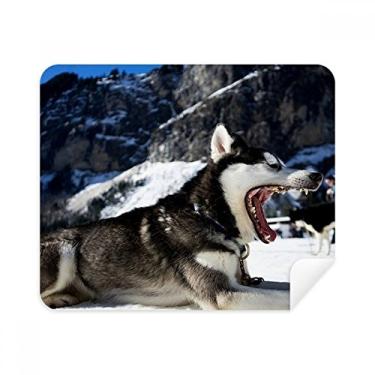 Imagem de Pano de limpeza de imagem Big Mouth Dog Snow Husky 2 peças de tecido de camurça