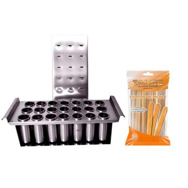 Imagem de Forma De Alumínio Picolé Redondo  21 Cavidades + Palitos