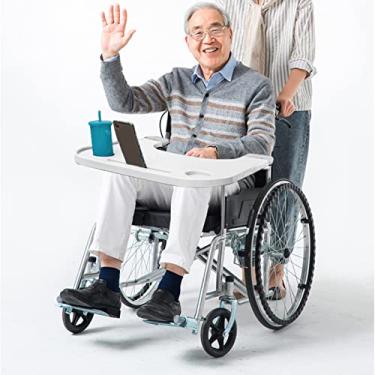 Imagem de Bandeja de colo para cadeira de rodas, bandeja removível para cadeira de rodas, suporte de copo universal para cadeira de rodas, bandeja de colo para cadeira de rodas, bandeja de descanso