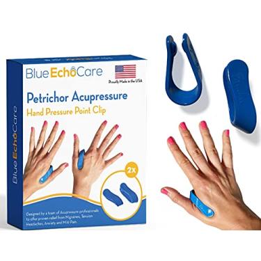 Imagem de Petrichor – Presilha de ponto de pressão manual de acupressão feito nos EUA, ajuda de enxaqueca totalmente natural, alívio da ansiedade da tensão sem drogas, redução de estresse, alívio da dor, pacote com 2 mãos, 1 tamanho adequado para todos