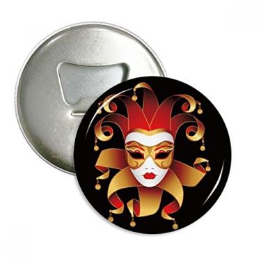 Imagem de Emblema multifuncional com ímã de geladeira com cabeça misteriosa feliz carnaval de Veneza