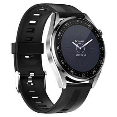 Imagem de Smartwatch para homens com Bluetooth Call Music Rastreador de fitness com pulseira de relógio removível 8 modos esportivos calorias pedômetro IP67 à prova d'água para telefone Android iOS prata