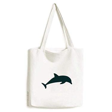 Imagem de Bolsa de lona Blue Ocean Streamline para natação golfinho bolsa de compras casual
