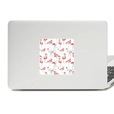 Imagem de Adesivo de vinil para laptop com estampa de flamingo, rosa e branco para decoração de PC