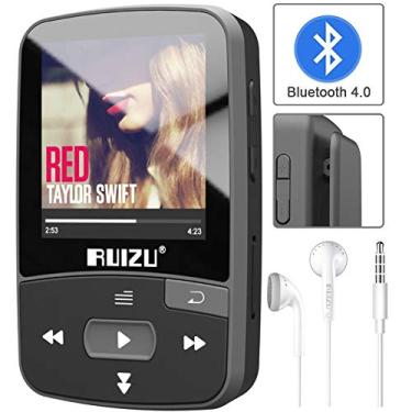 Imagem de Mini MP3 Player RUIZU X50 8GB Bluetooth Clip Academia Esportes Fitness Corrida Pedômetro Rádio FM Fone de Ouvido - PRETO