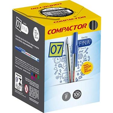 Imagem de Compactor Caneta Esferográfica, Compactor 00851PT, Preto, 0.7 mm, Pacote de 100
