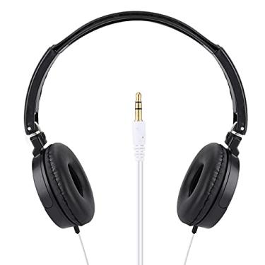 Imagem de HEITIGN Fones de ouvido supra-auriculares, dobrável, compacto, com fio, fácil de ajustar, esportivo, leve, estéreo HiFi, fone de ouvido musical