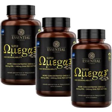 Imagem de Kit 3X Super Omega 3 Tg (180 Caps Cada) 1000Mg - Essential Nutrition