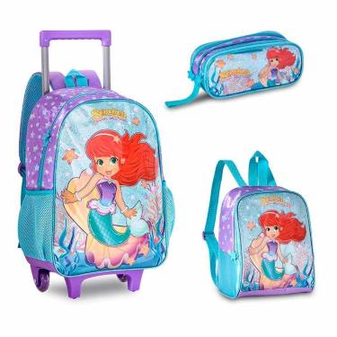 Imagem de Kit Escolar - Sereias - Mochila + Lancheira + Estojo - Clio Style
