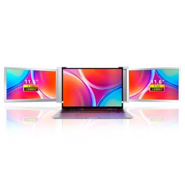 Imagem de Daconovo Tela de expansão para laptop de 11,6 polegadas Monitor portátil de três telas FHD com 1 cabo para 2 monitores para Windows, MacOS para laptop de 13,3 a 16,5 polegadas