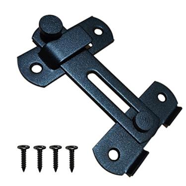 Imagem de Tunish Fechadura de porta de celeiro deslizante grande trava de porta de segurança para armário de vinho banheiro externo garagem jardim porta de armário (180 graus preto)