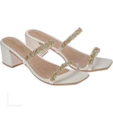Imagem de Sandalia Salto Grosso Tiras Gliter 177 Ana Brito-Feminino