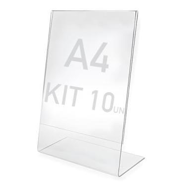 Imagem de Display Expositor A4 Em L Ps Cristal Acrílico Balcão 10 Peças