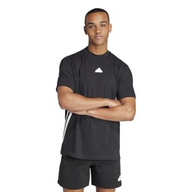 Imagem de adidas Camiseta masculina Future Icons Três listras, preta, GG, Preto, XG