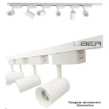 Imagem de Kit Trilho Eletrificado 1M 4 Spot Branco 7W Luz Amarela - Andeli