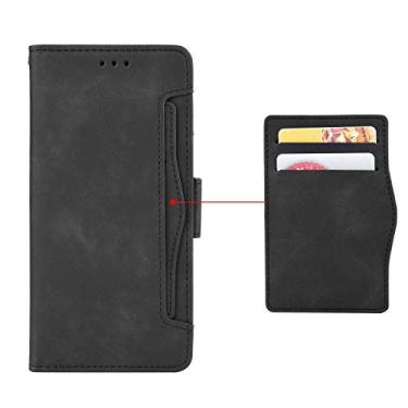 Imagem de Capa com compartimento para cartão para LG K62, capa flip com suporte para LG K62, capa magnética retrô para celular, capa carteira com compartimentos para cartões