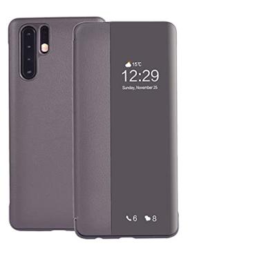 Imagem de Moda luxuosa Capa original Smart View Window Flip para Huawei P40 P30 P20 P10 Plus Mate 9 10 20 30 Pro Lite Honor 8X 10 10i Bolsa de couro, marrom, para Mate 30 Pro
