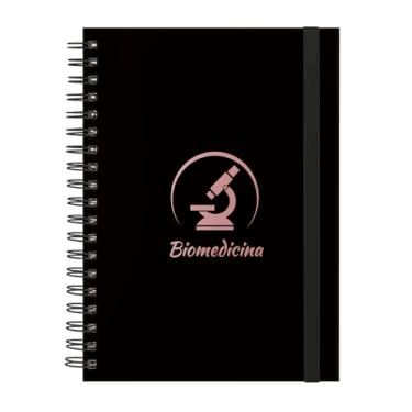 Imagem de Caderno Colegial Plus 1 Matéria Profissões Biomedicina (Preto e Rosê)