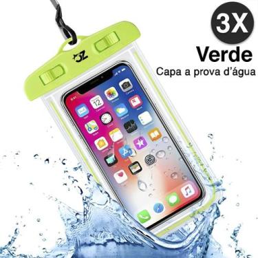 Imagem de Kit 3 Capa Case Celular Protetora Prova D'água Mergulho Praia - OPEN Z