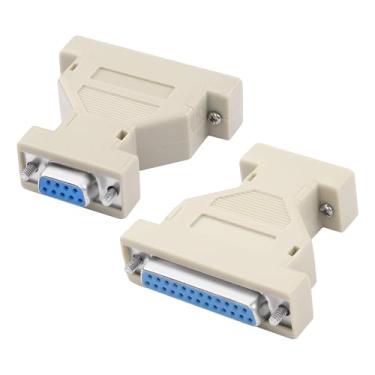 Imagem de MEIRIYFA Adaptador de acoplador serial DB9 para DB25, DB9 fêmea para DB25 fêmea RS-232 Serial Gender Changer, conector adaptador de modem para dispositivos seriais de PC - 2 peças (DB9 fêmea para DB25