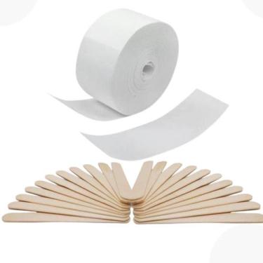 Imagem de 200 palito largo depilação + 100 mts rolo papel de depilação - Liz Pro