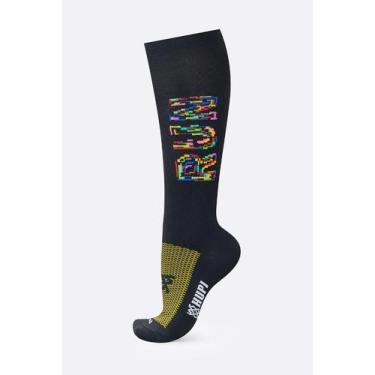 Imagem de Meia HUPI Run Colors Preta Longa, Preto