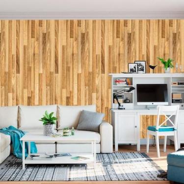 Imagem de Papel De Parede Ripa Madeira Freijó Tons Claro Adesivo Sala - LRP