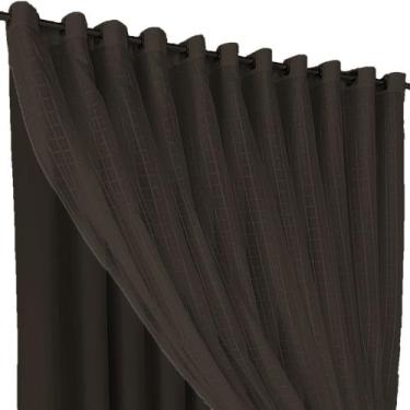 Imagem de cortina para sala e quarto blecaute Roma 4,00 x 2,30 marrom - Bravin C