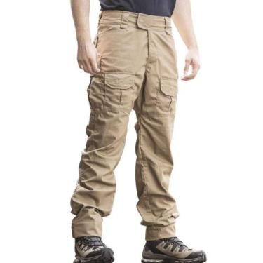 Imagem de Calça Tática Bege Caqui Coyote Militar Masculina Cargo Operacional Res