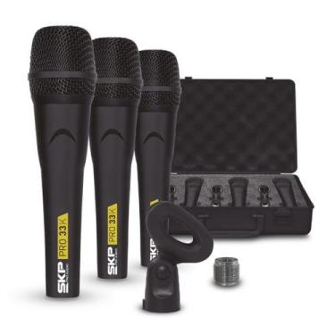Imagem de Conjunto com 3 Microfones Profissionais SKP Pro 33K